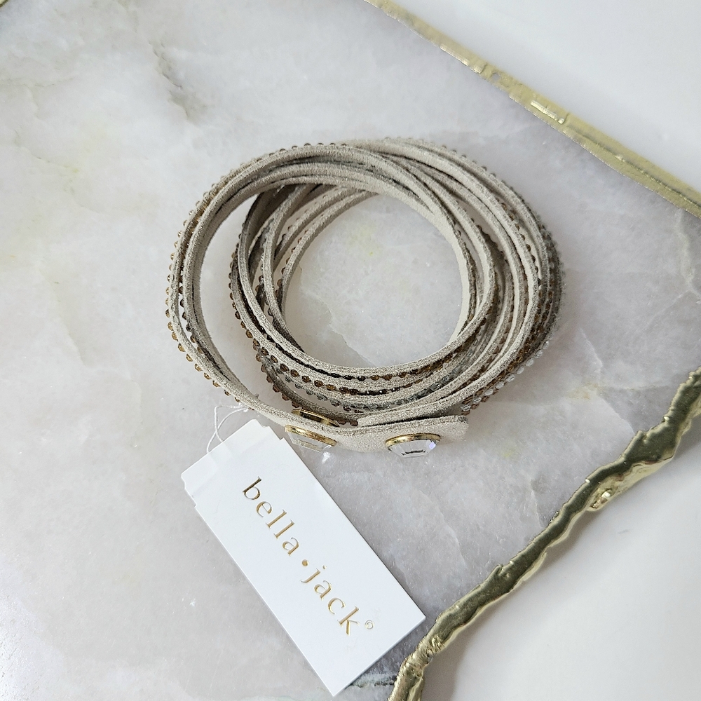 Bella Jack Tri Color Rhinestone Multi Strand Boho Wrap Bracelet